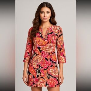 Banana Republic Dress, Women's Size Small Petite, Multicolor, Floral, V-neck